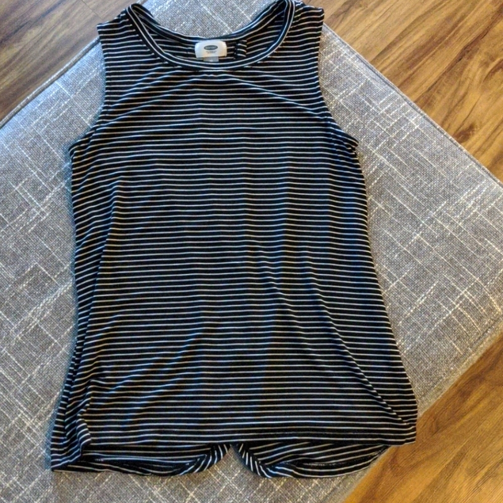 Open Back Striped Tank Top